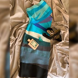 Blue Ombré One Shoulder Dress